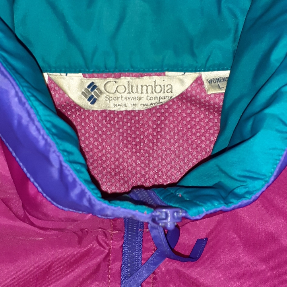 80s Columbia Sportswear Vintage Zip Up Windbreaker Jacket - Picture 3 of 6